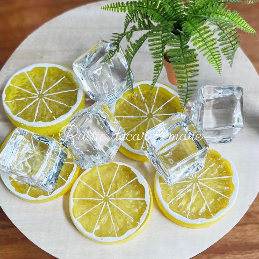 🍋 Lemon Slices & Faux Ice Cube Bundle